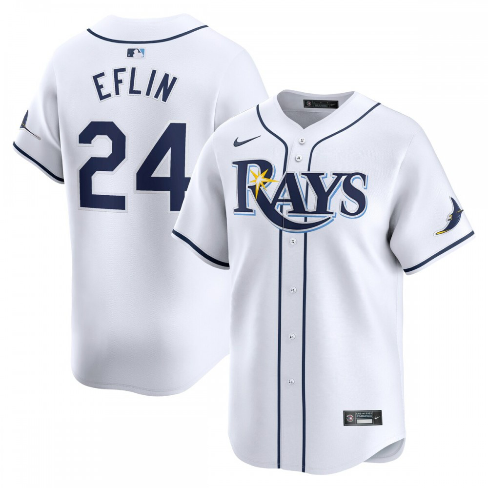 Zach Eflin Tampa Bay Rays Home Limited Player Jersey - White-Pro Kit Vault | Brand New 26/27 Sports Jerseys